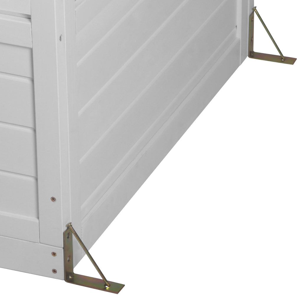 TOPMAX 78-Inch Wooden Greenhouse with Skylights and Folding Shelves