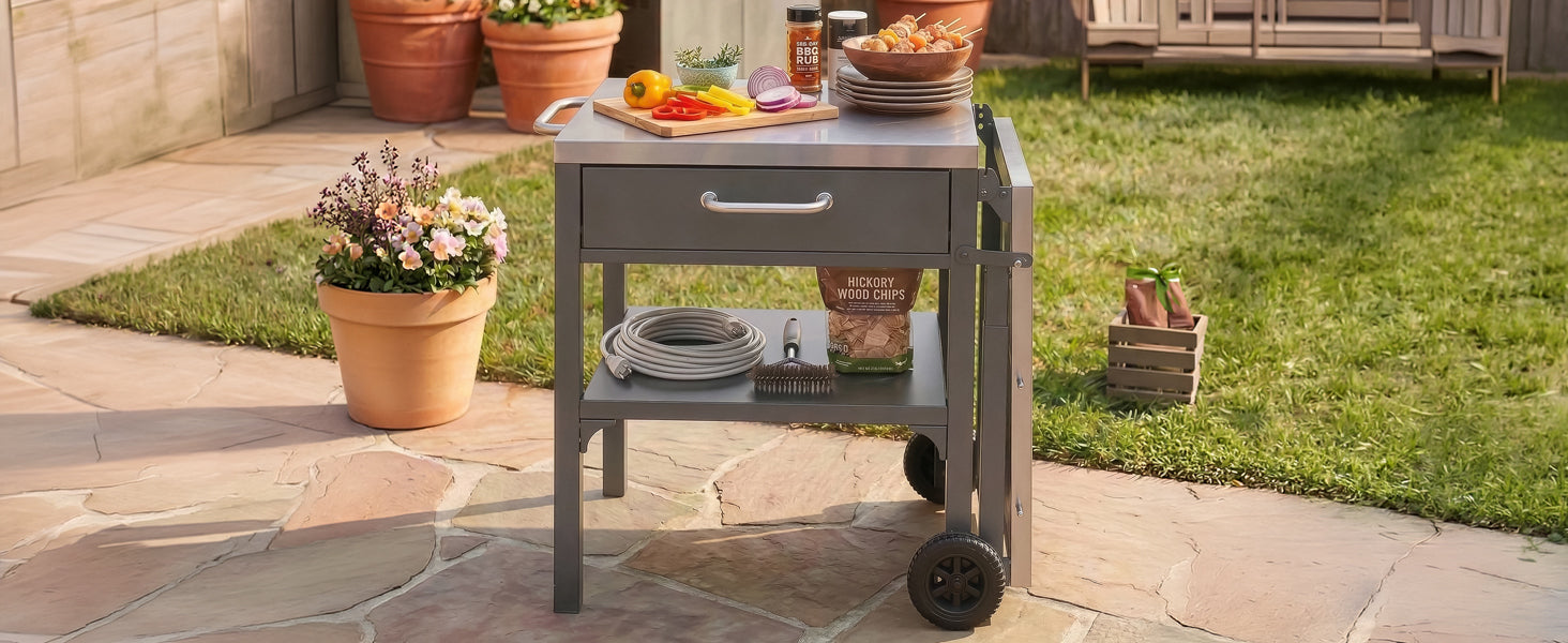 Outdoor Kitchen Cart Foldable Outdoor Prep Station