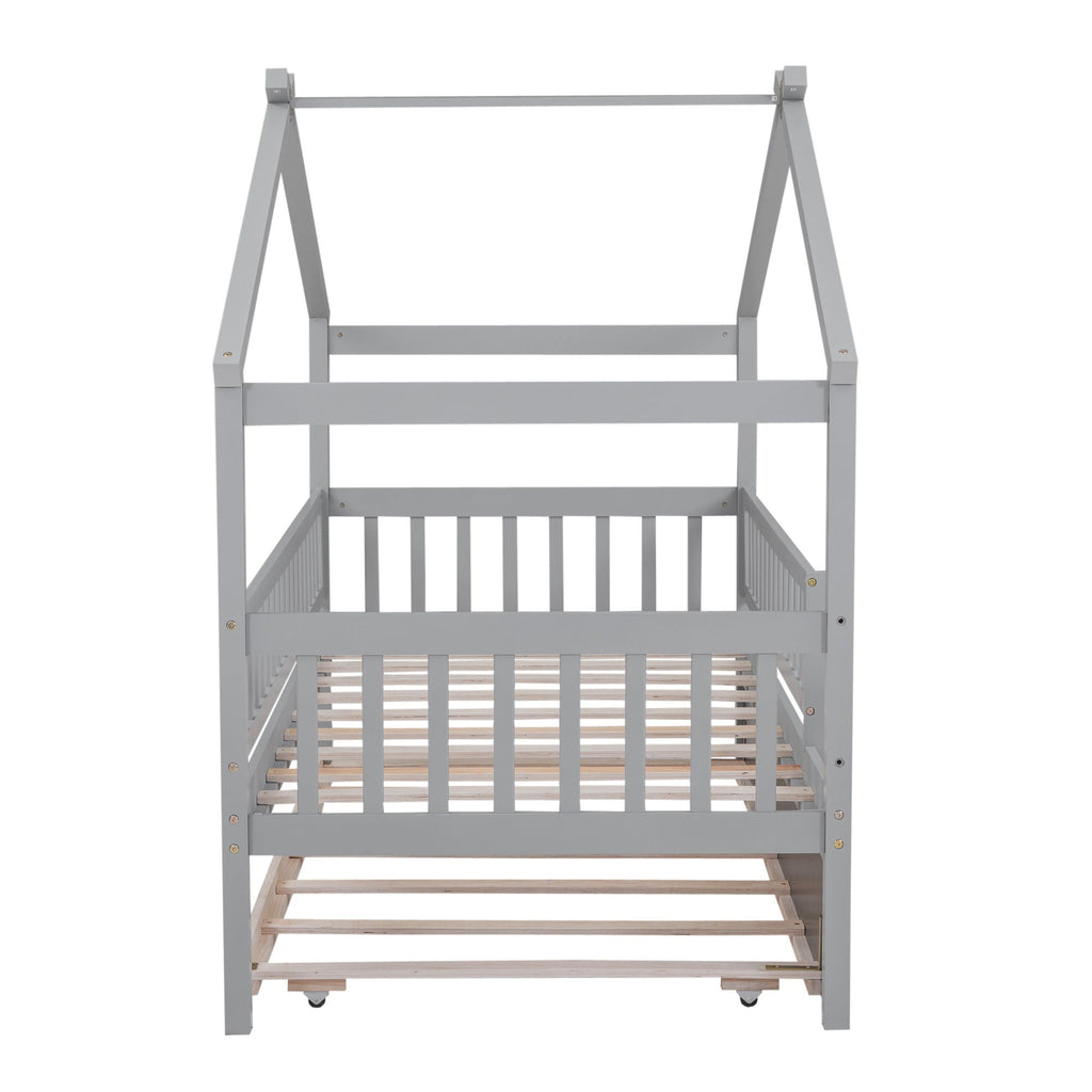 Creativity House Bed With Twin Size Trundle