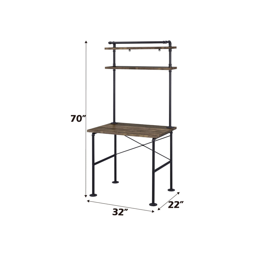 Ensata Rustic Writing Desk - Black / Oak
