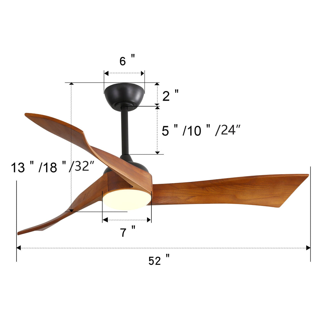 Ceiling Fan With Reversible DC Motor - Black