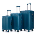 3-Piece ABS Spinner Wheel Luggage Set 20"/24"/28" Dark Blue