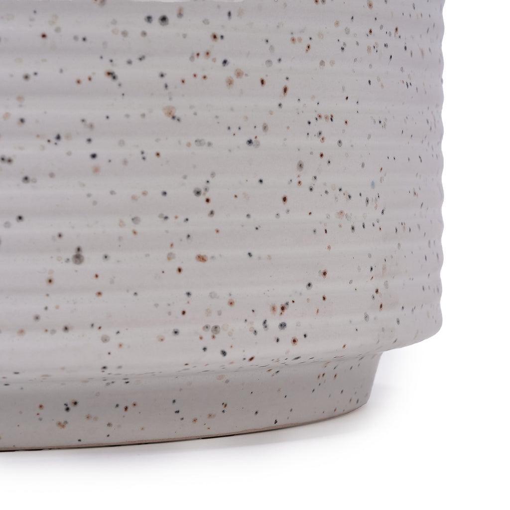 2 Pieces Ceramic Flowerpot Set, Milk White