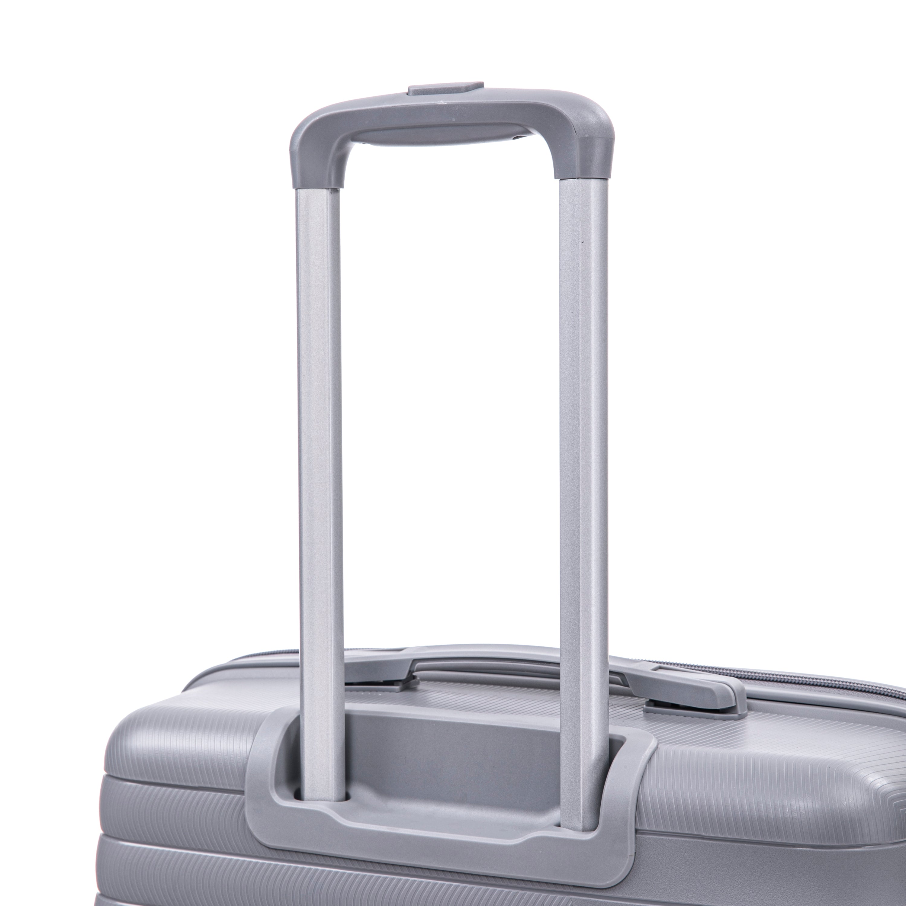 4-Piece PP Spinner Wheel Luggage Set with Cosmetic Case, Light Gray