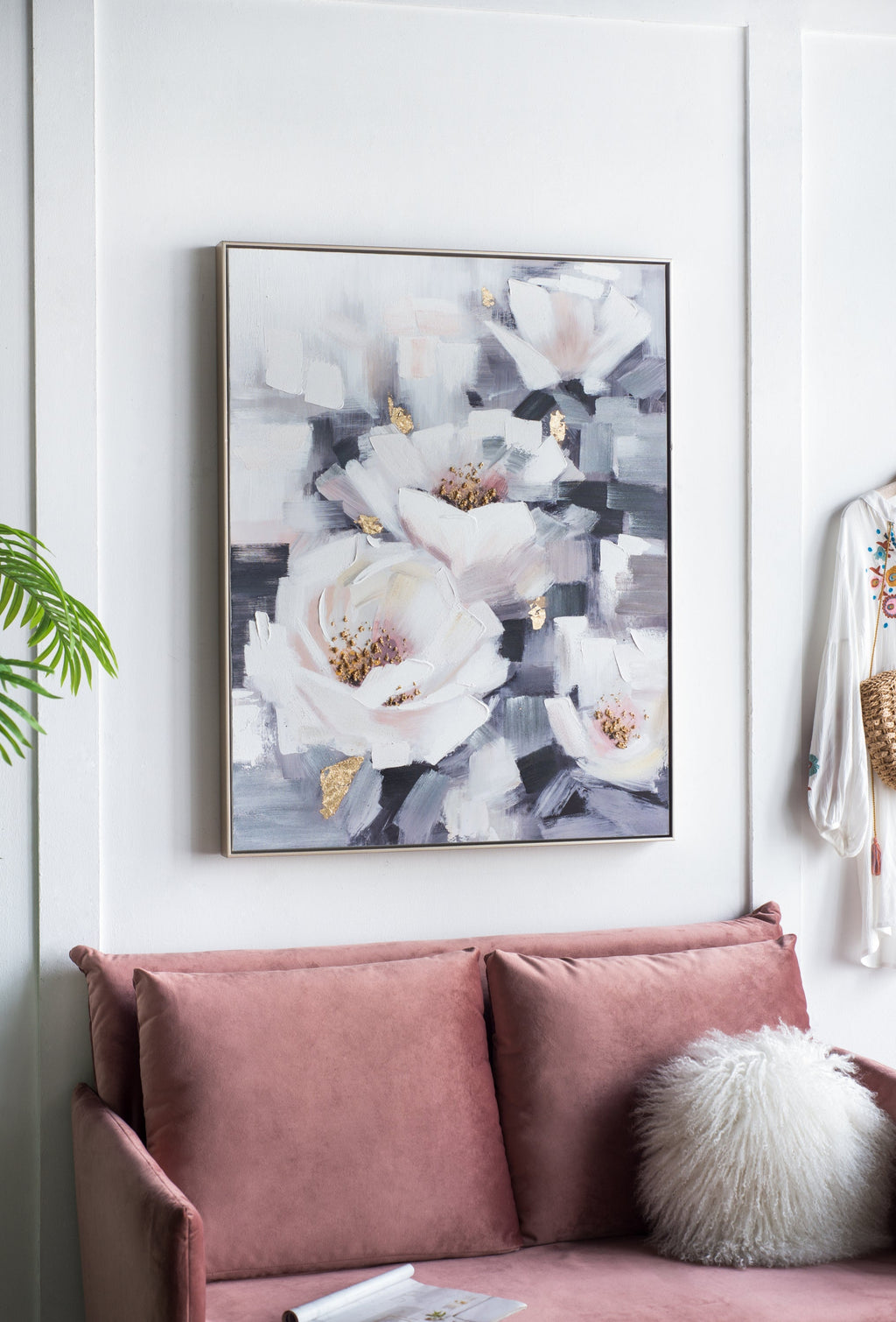 Sarah Framed Floral Wall Art, Large