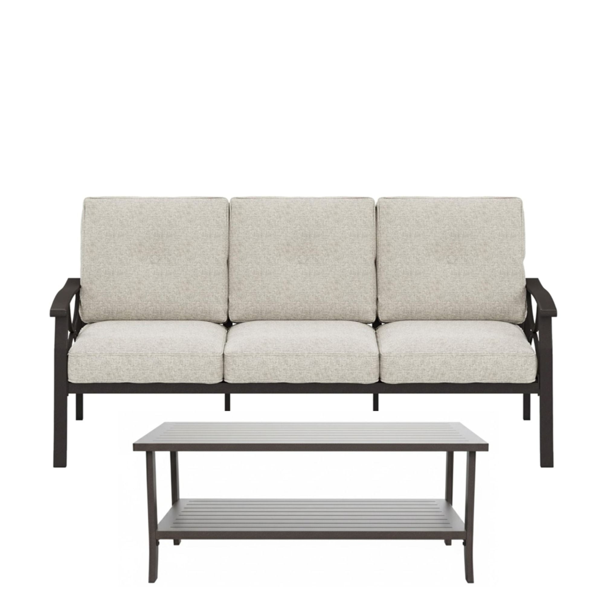 Patio Furniture Set with Coffee Table and Cushions for Backyard