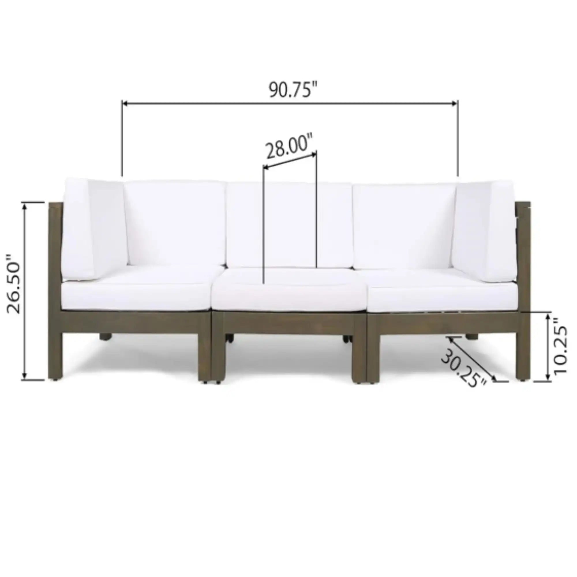 Oana 3 Piece Sofa Set With Water Resistant Cushions