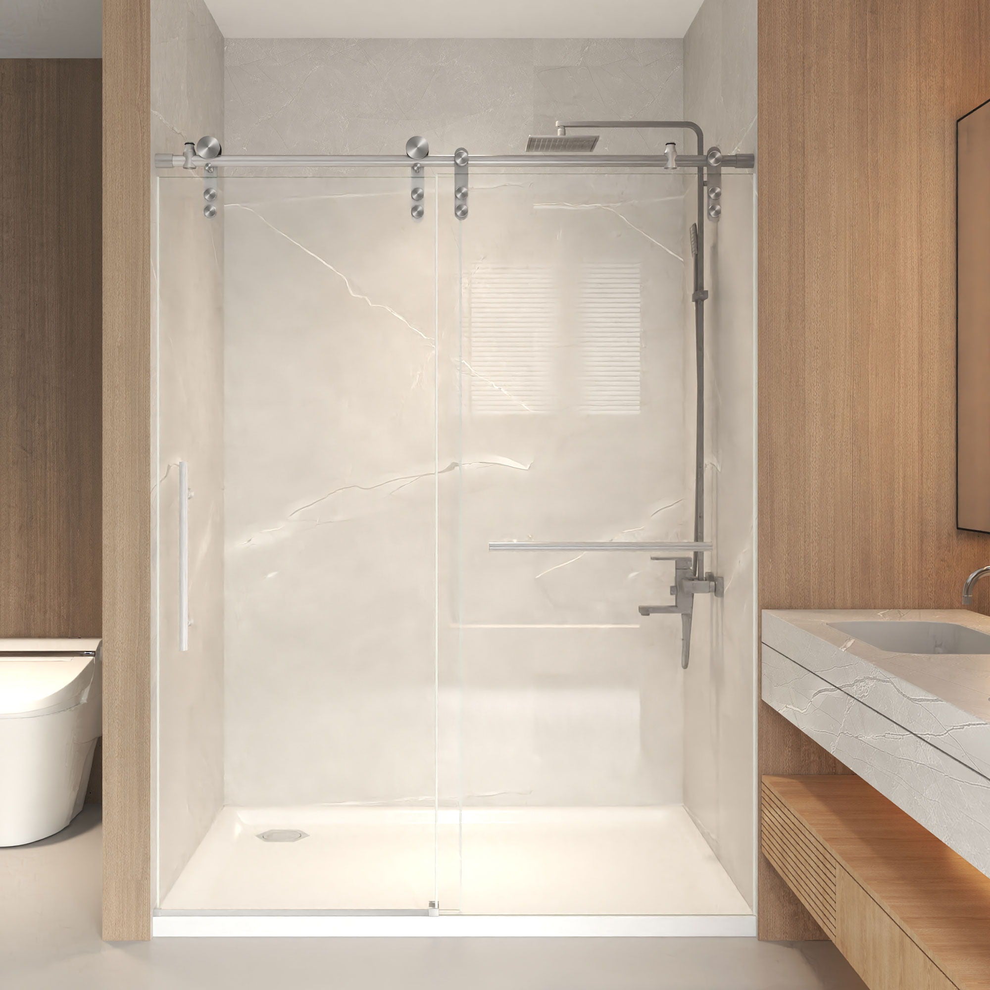 Frameless Sliding Bathtub Door With Frame