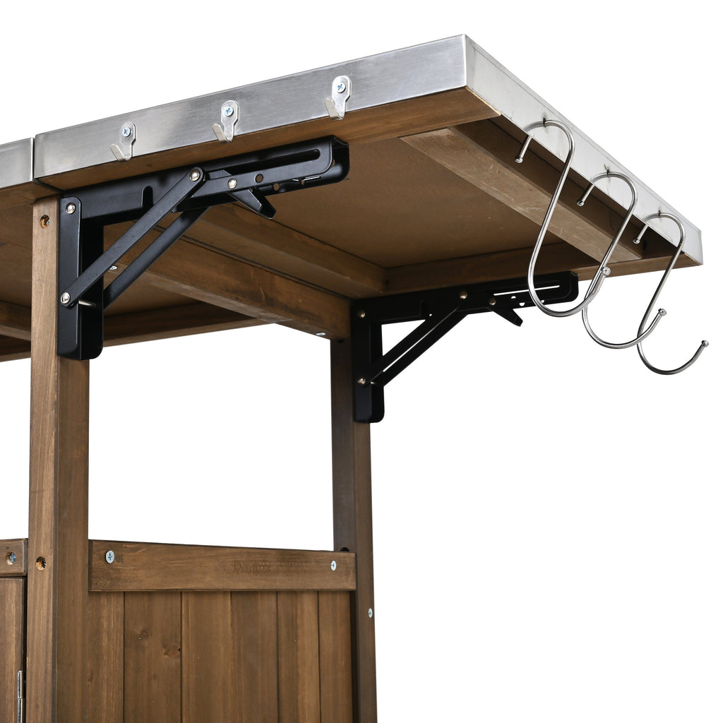 54.33' Farmhouse Rolling Outdoor Kitchen Cart