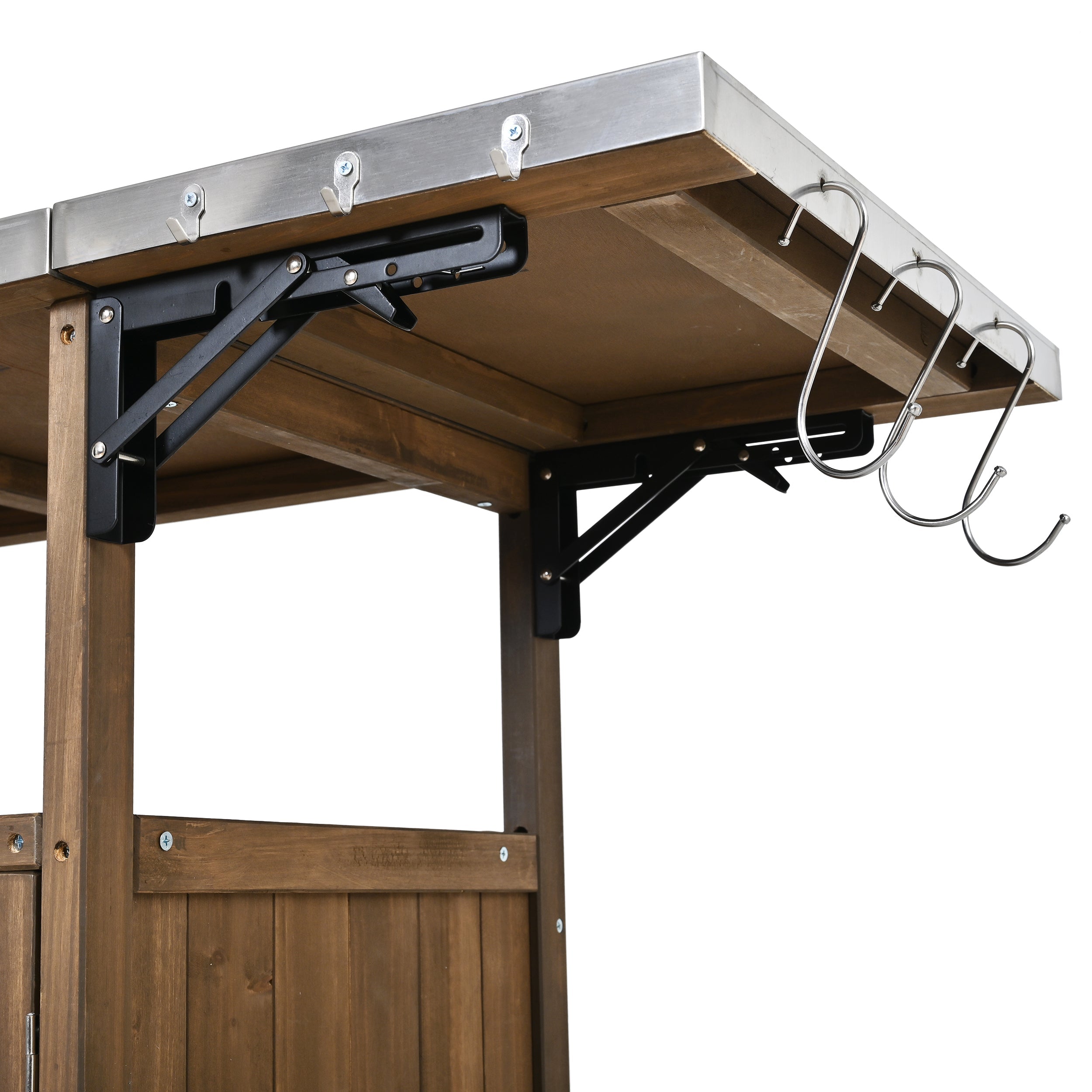 54.33' Farmhouse Rolling Outdoor Kitchen Cart
