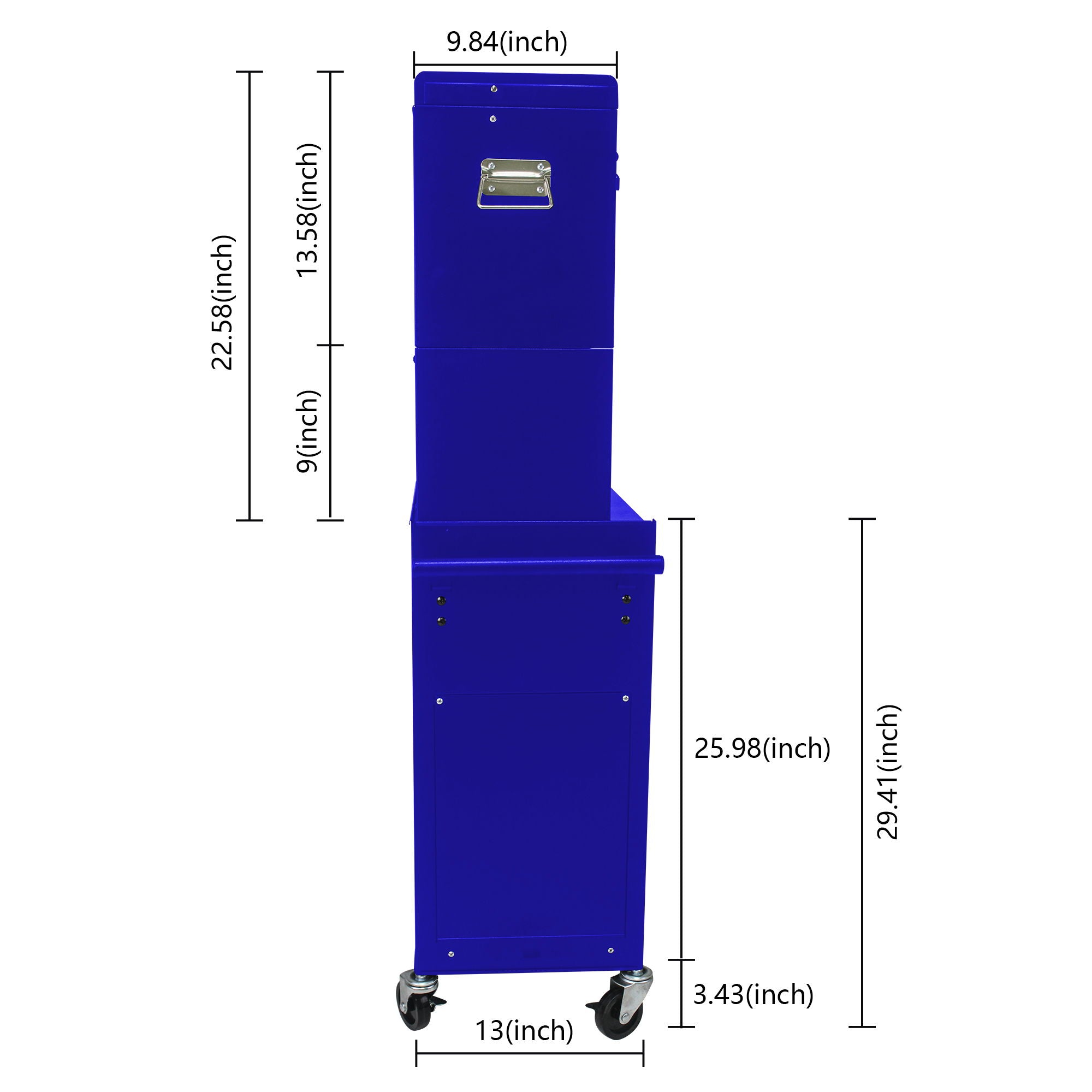 6 Drawer Lockable Tool Cabinet On Wheels With Detachable Toolbox