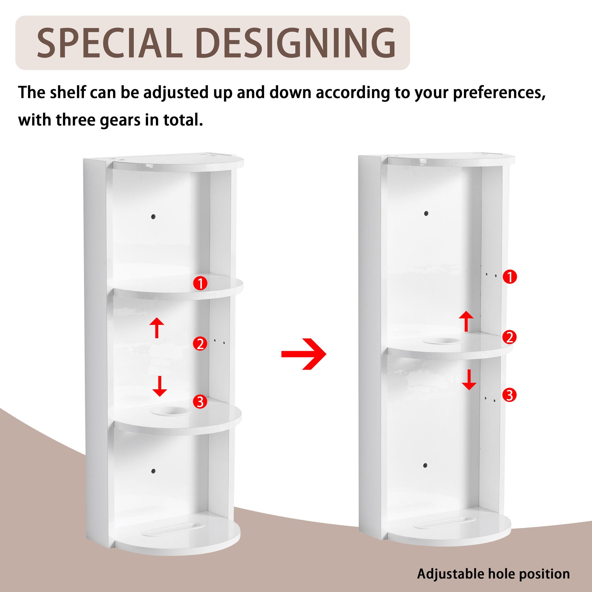 Bathroom Wall Mounted Storage Rack With Floating Design