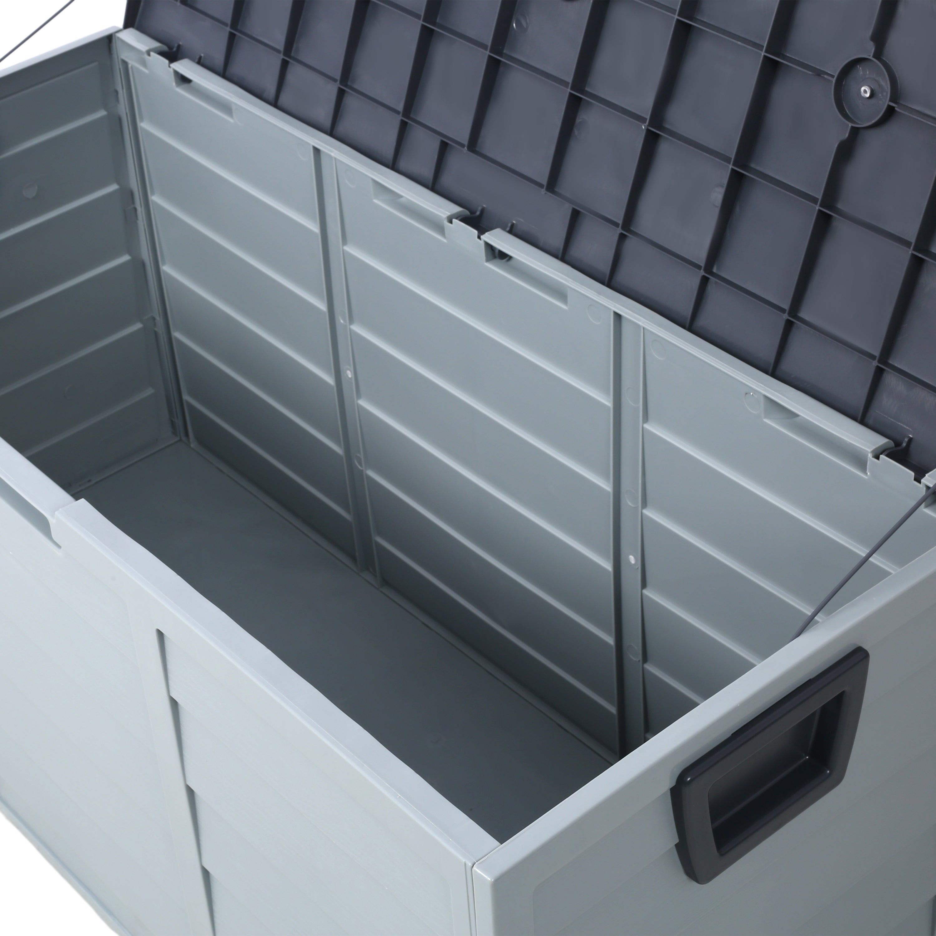 All Weather UV Pool Deck Box Storage Shed Bin with Wheels