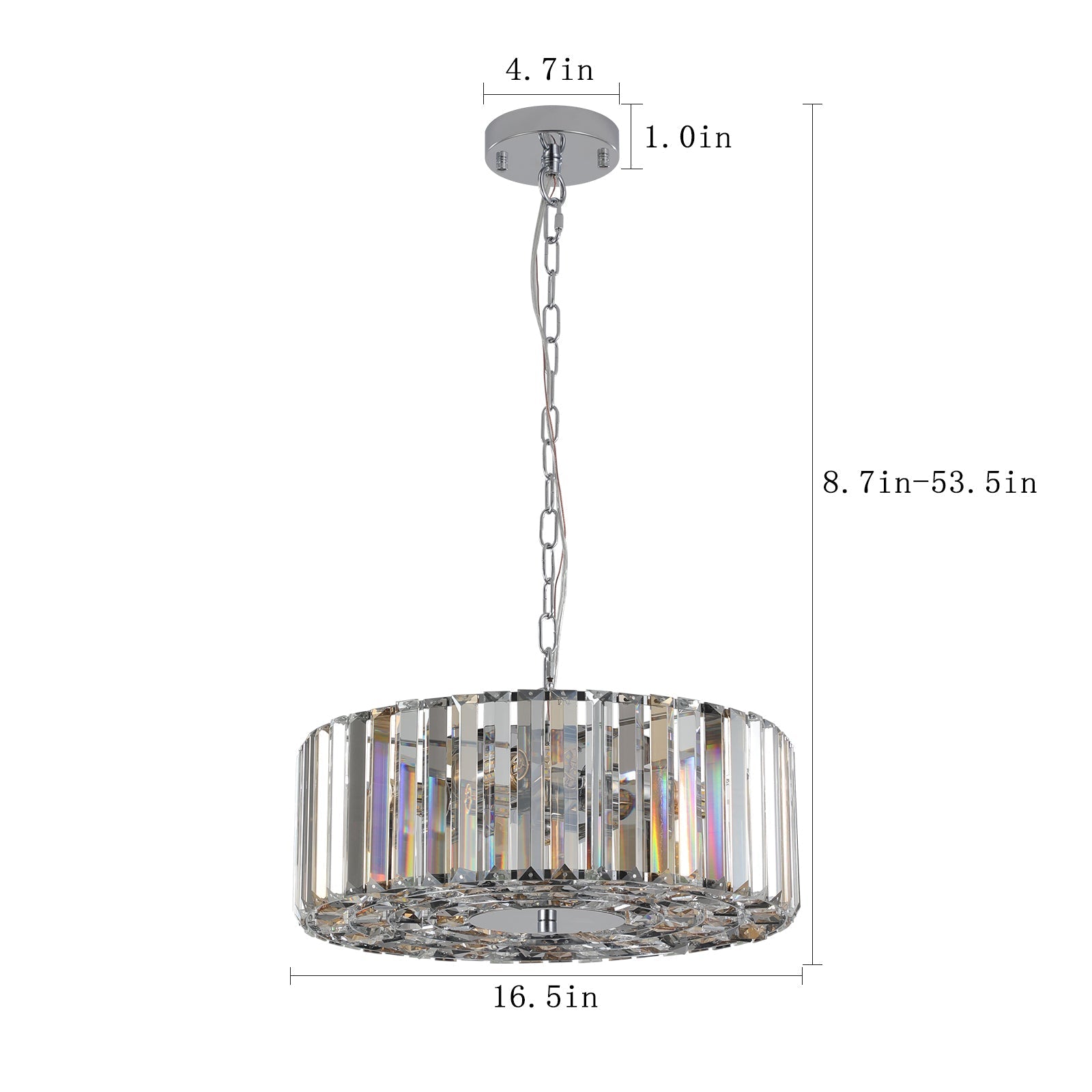 17' Chrome Crystal Pendant Chandelier