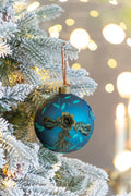 Christmas Ball Ornaments Glass Decorative Hanging Balls Light Blue
