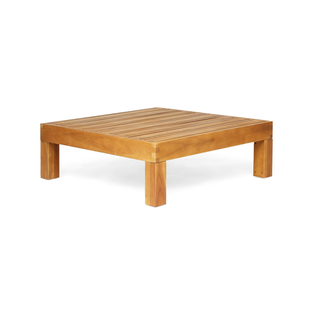 Mythical Square Outdoor Coffee Table With Frame And Slat Top - Teak