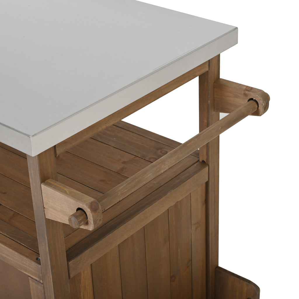 54.33' Farmhouse Rolling Outdoor Kitchen Cart