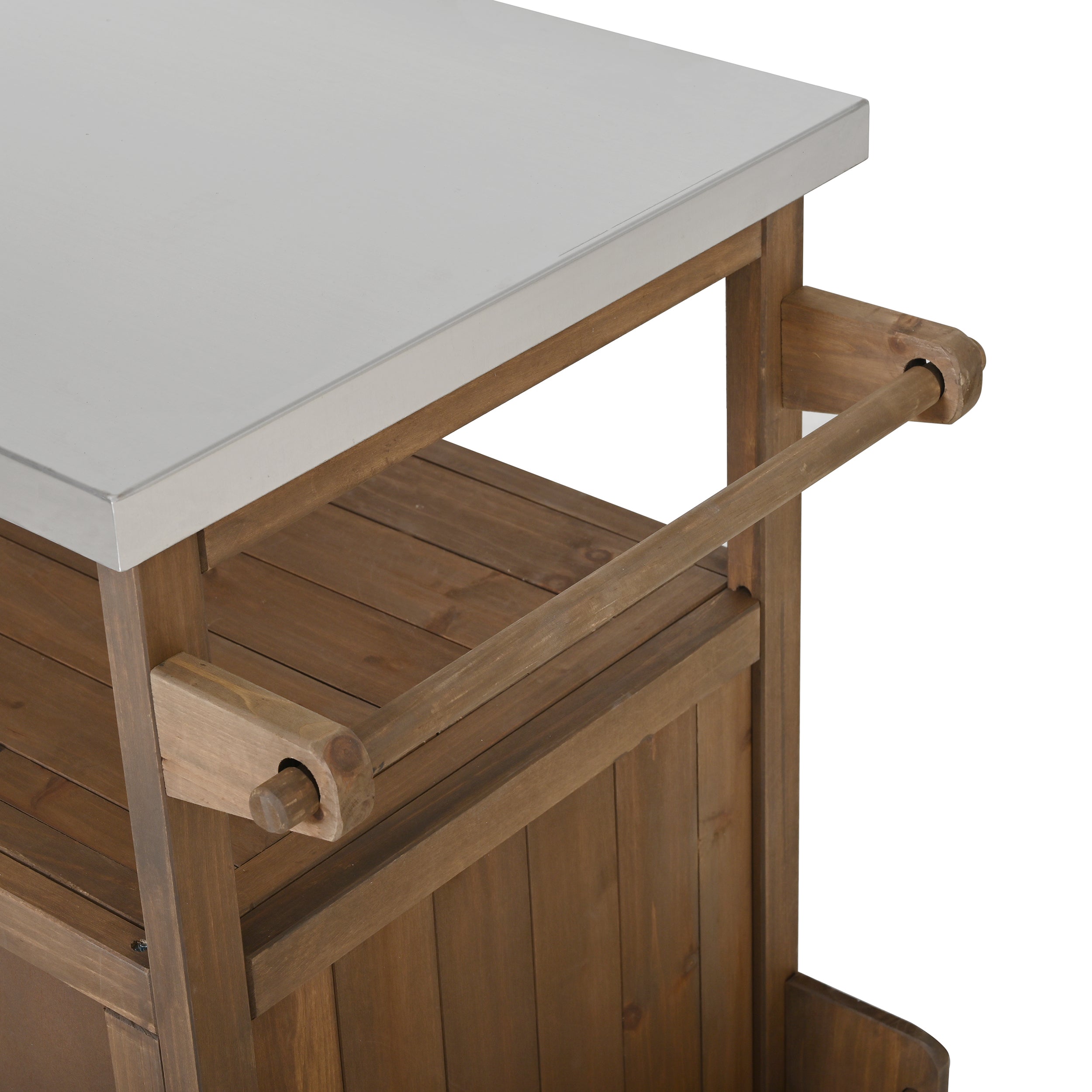 54.33' Farmhouse Rolling Outdoor Kitchen Cart