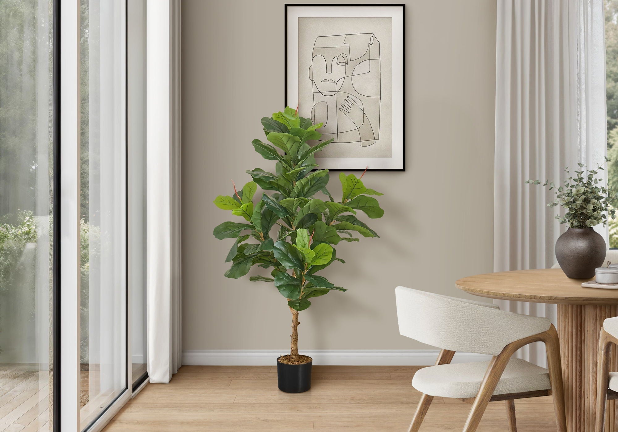 47" Tall Artificial Fiddle Tree Indoor Faux Plant