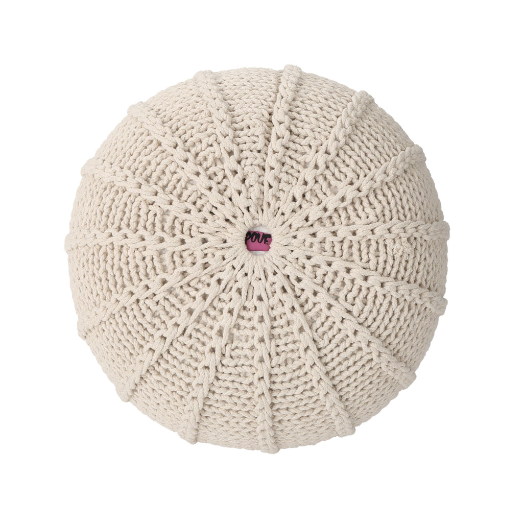 Bordeaux Knitted Round Pouf Ottoman And Floor Cushion