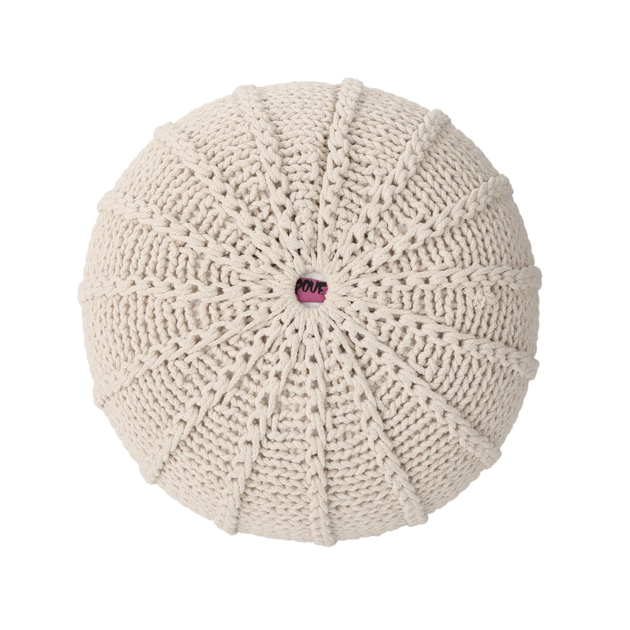 Bordeaux Knitted Round Pouf Ottoman And Floor Cushion