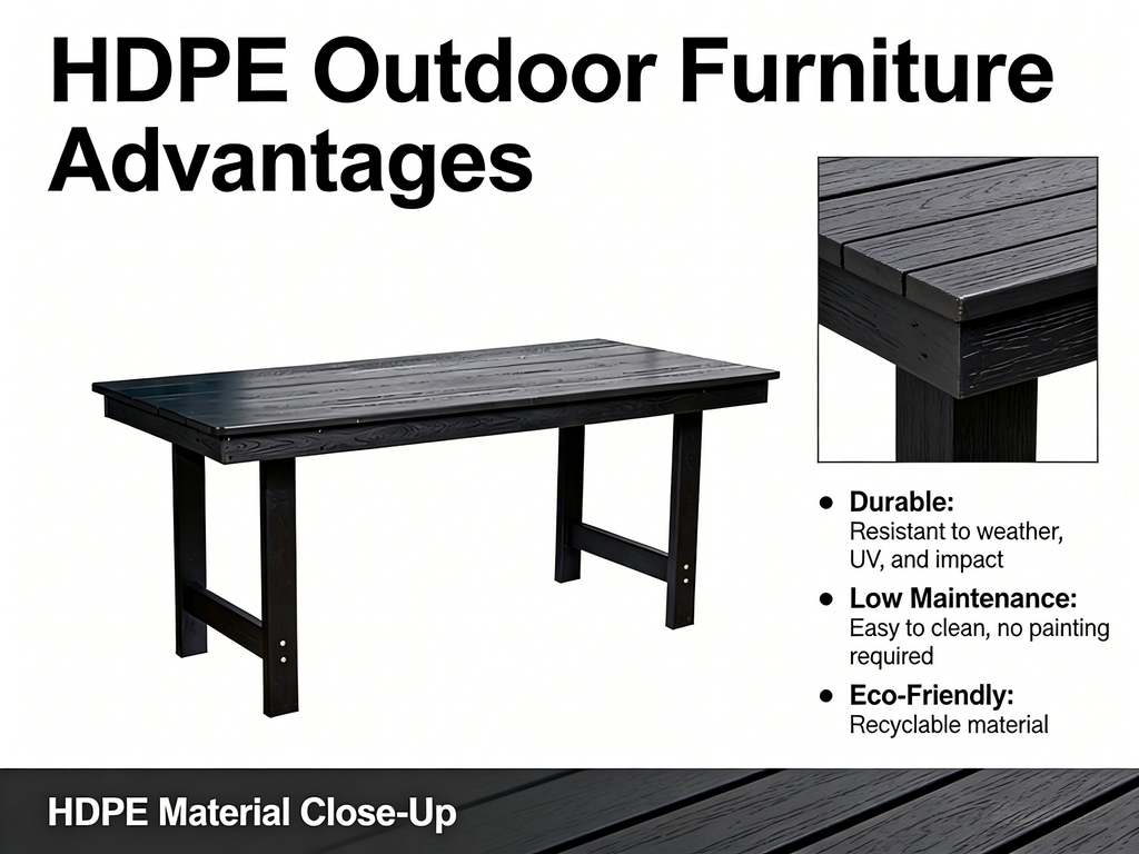 HDPE Outdoor Patio Dining Set with 6 Chairs