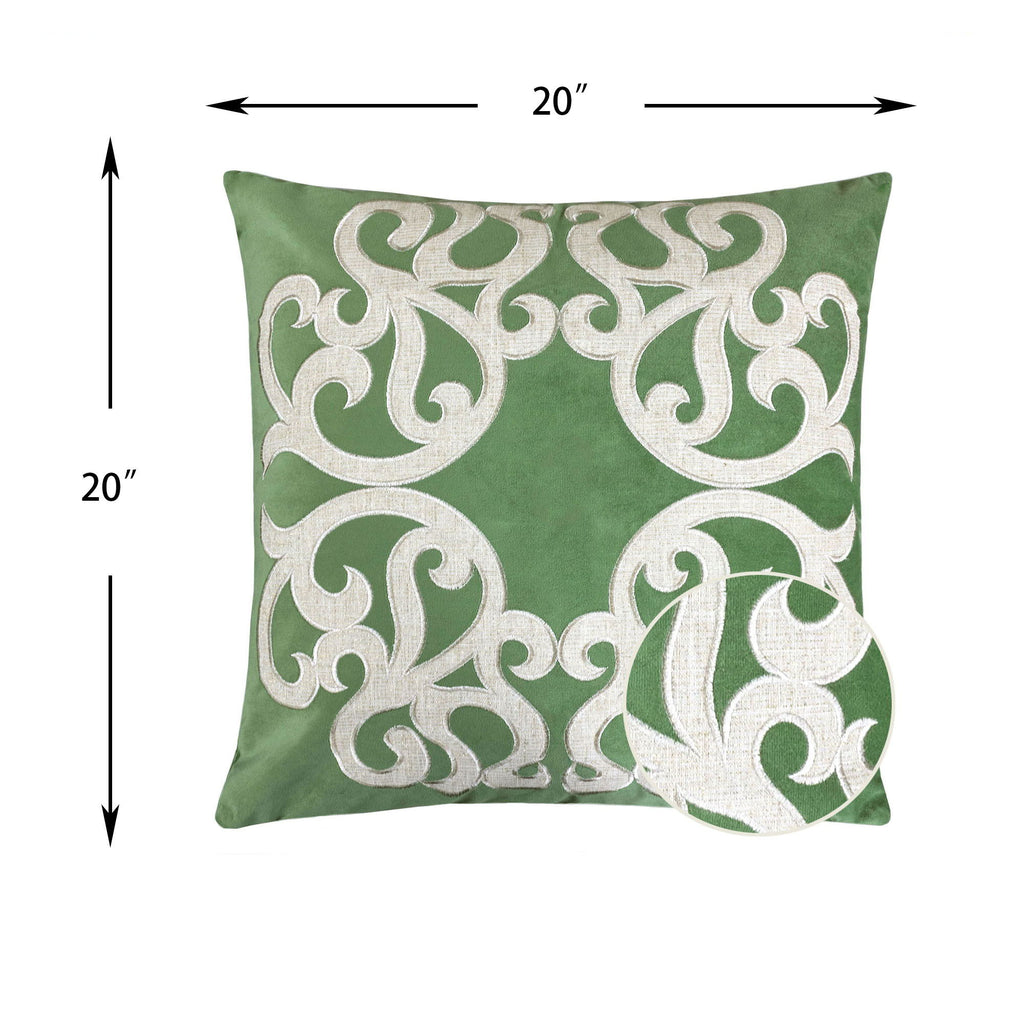 Dora Vintage Vine Pillow Covers With Hidden Zipper (Set of 2) - Green