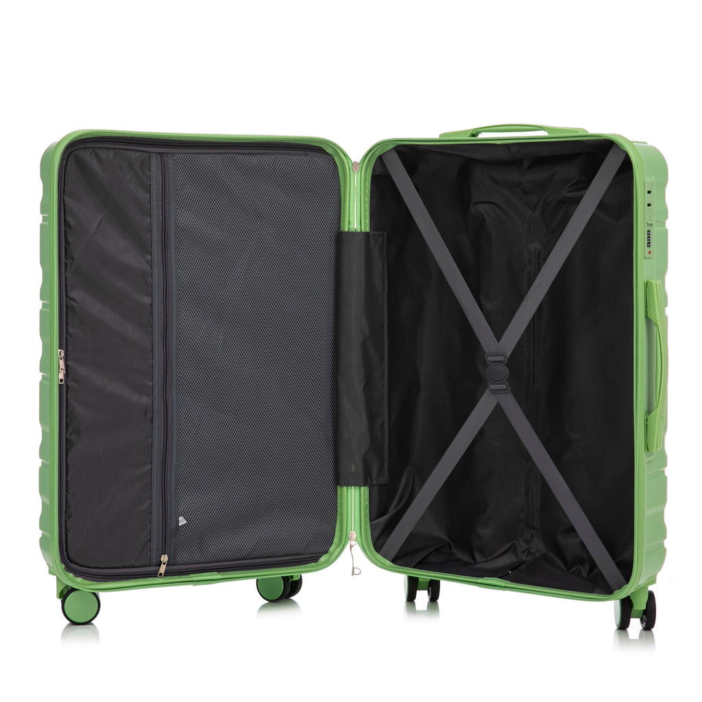 HIFINE Tourist 3-Piece Spinner Wheel Luggage Set in Green