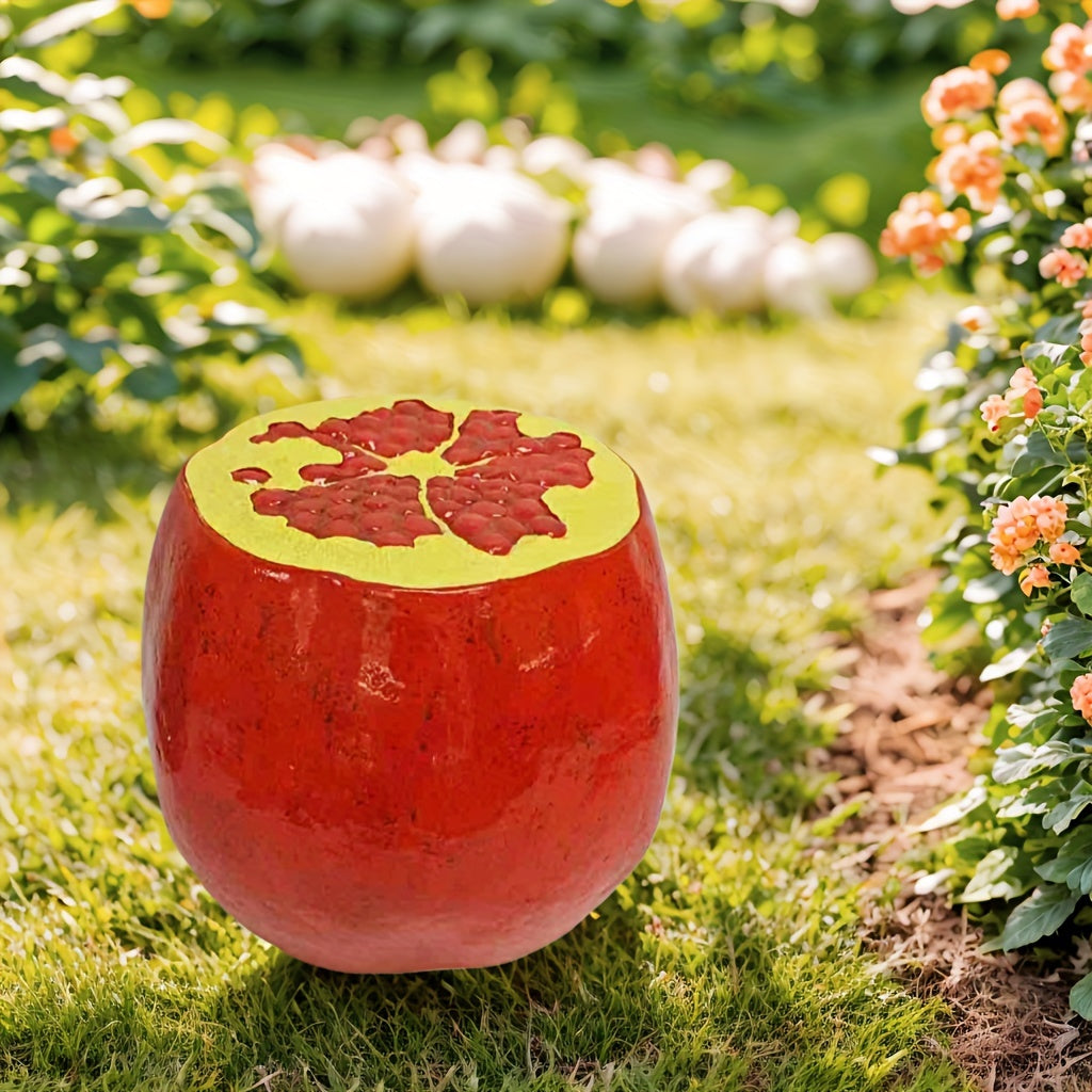 Pomegranate Resin Stool - Multi-Purpose Indoor & Outdoor Decor