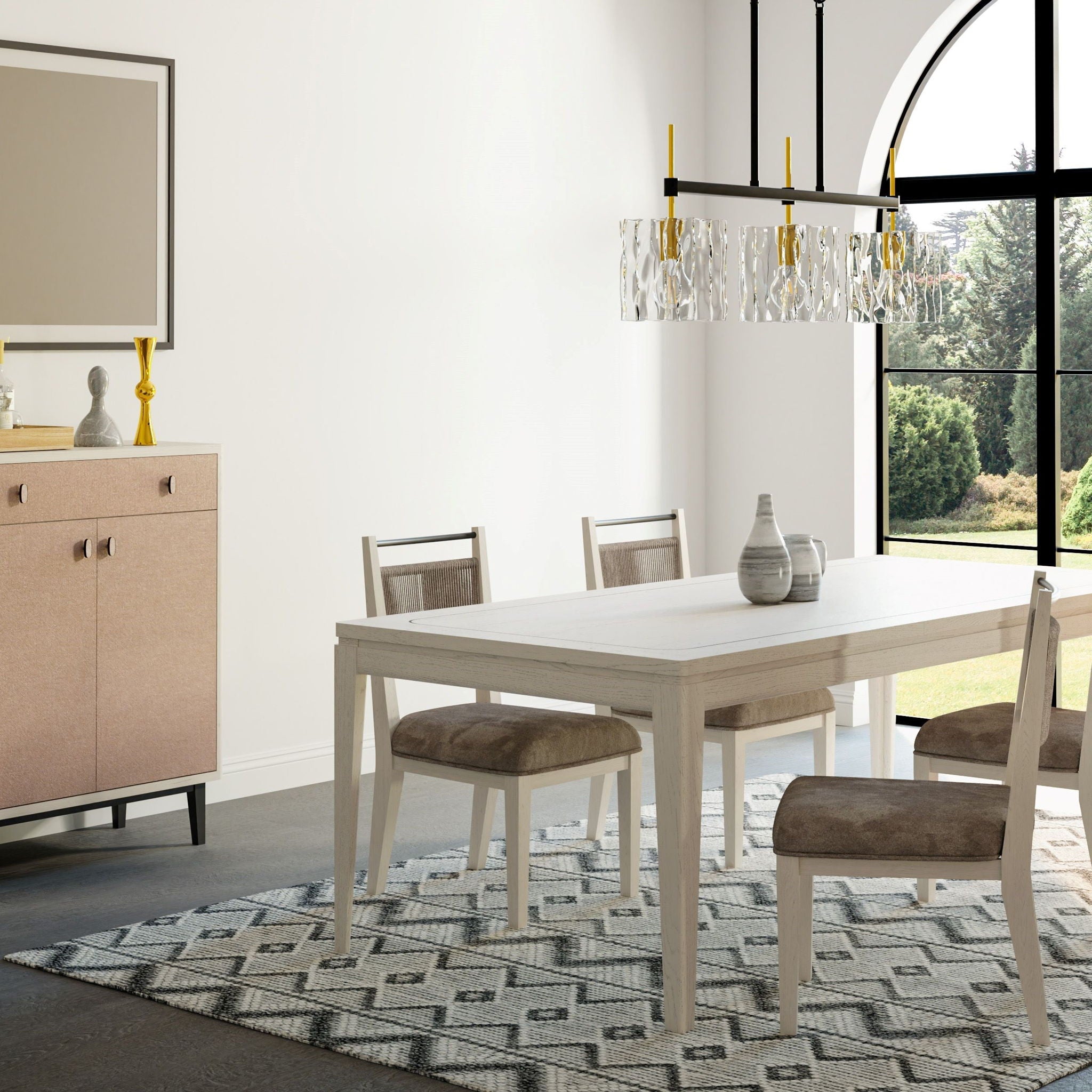 Rope Back Chair - Beige / Carmel