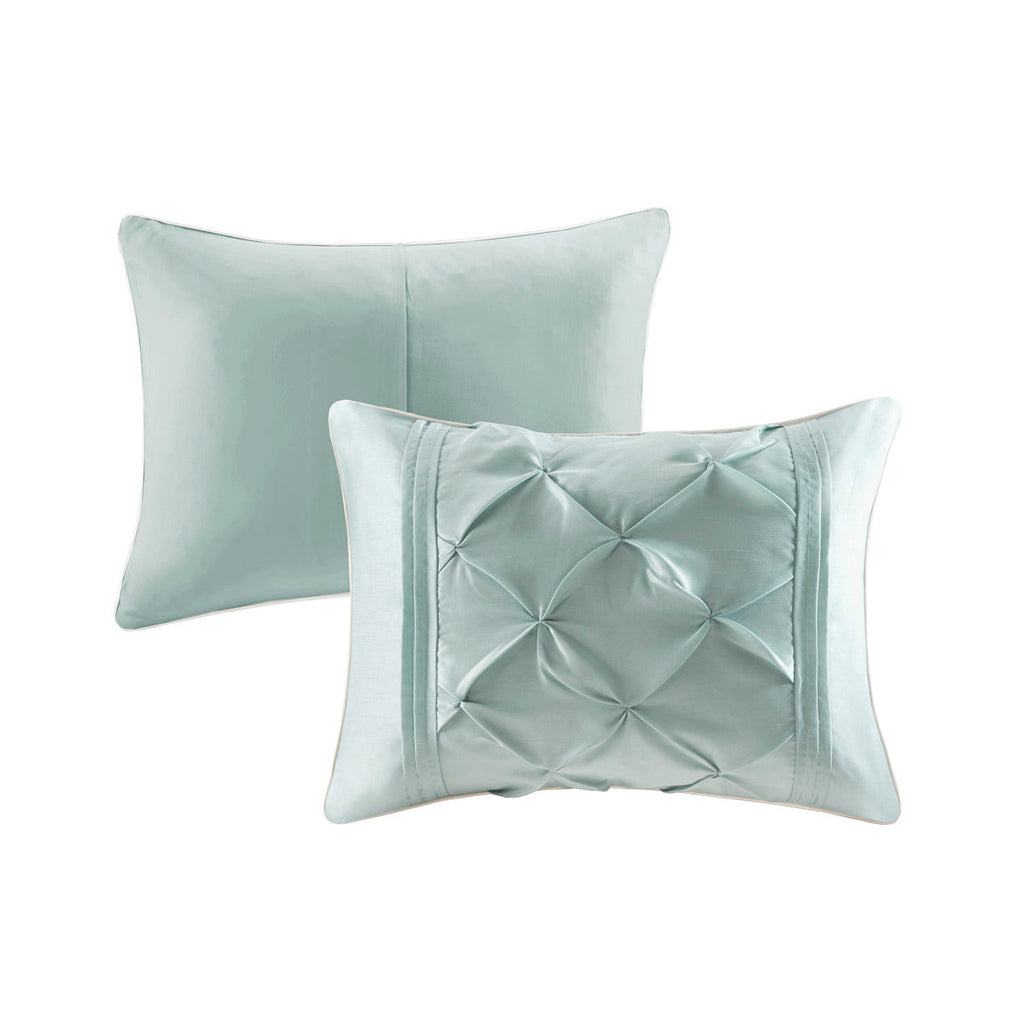 7 Piece Tufted Comforter Set Seafoam King