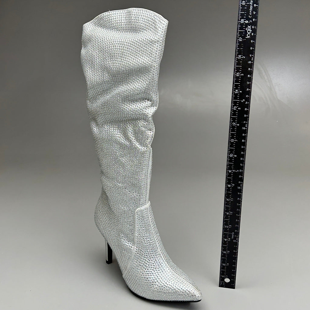 MIA Mackynzie Silver Stone Tall Heeled Boots Sz 10M Q100302