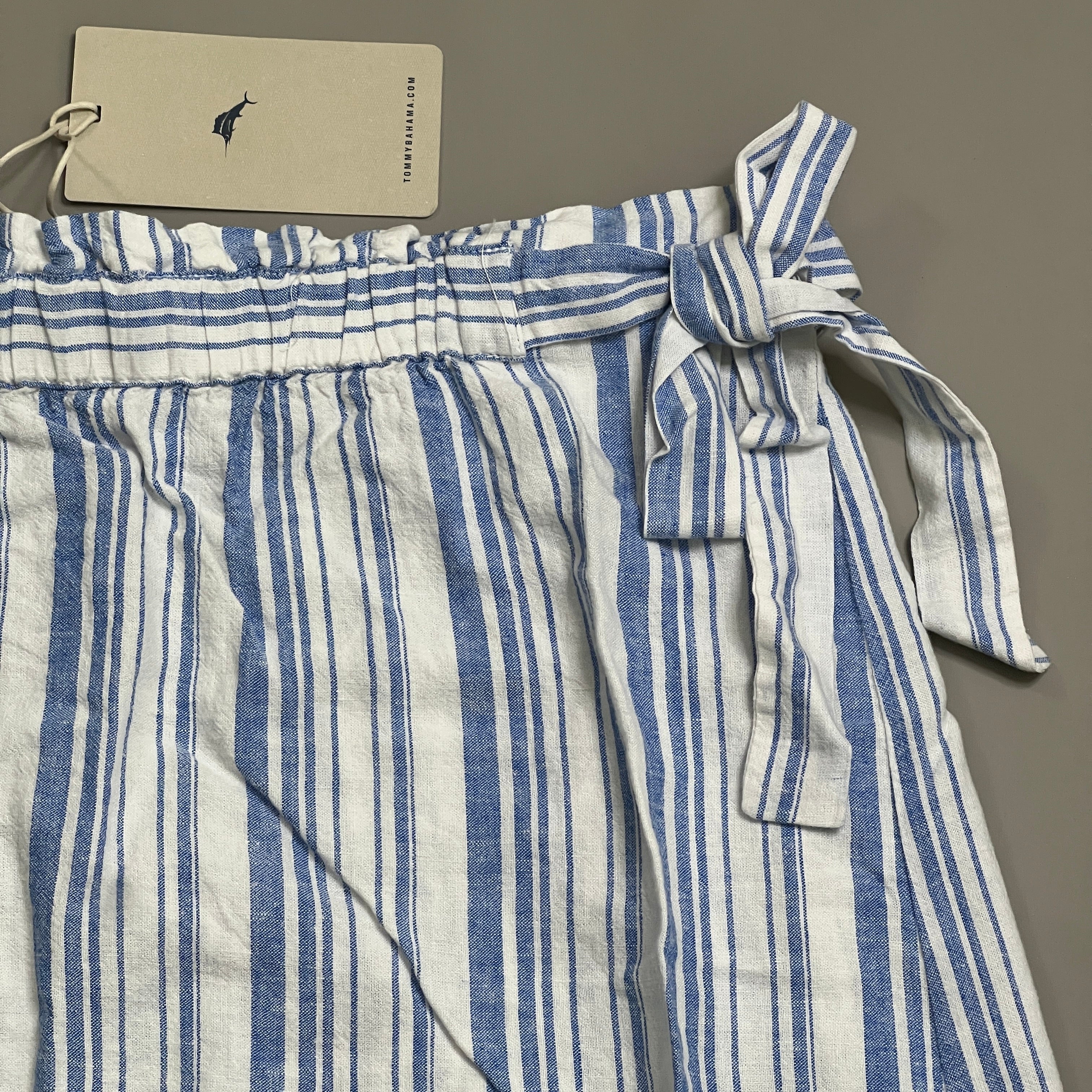 TOMMY BAHAMA Women's Shell Yea Stripe Midi Skirt Turkish Sea Size S (New)