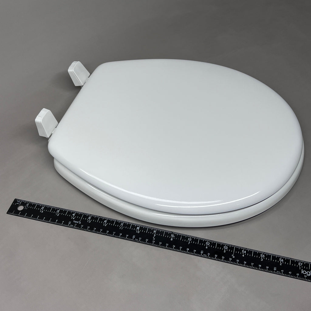 BENEKE Round Toilet Seat Enameled Molded Wood White XM30TM 000 (New)