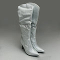MIA Mackynzie Silver Stone Tall Heeled Boots Women's Sz 7.5M Q100302