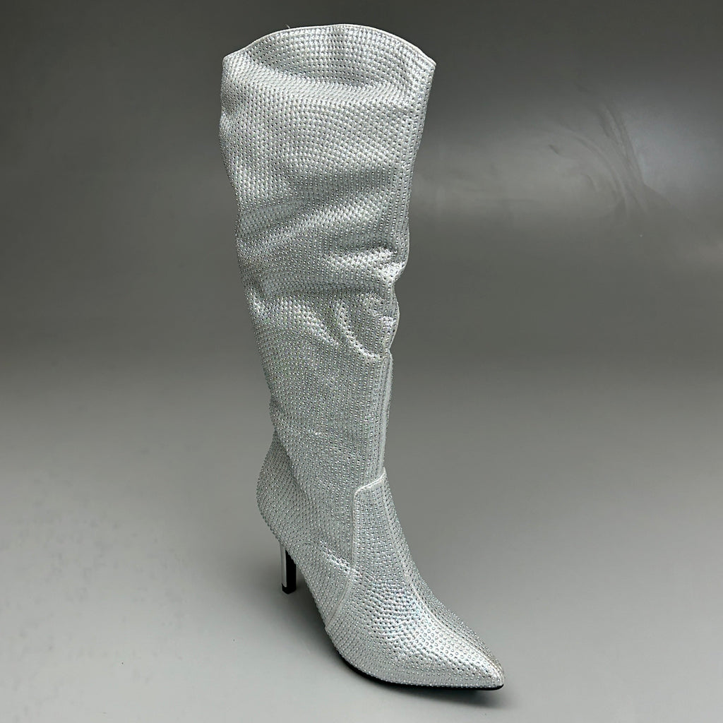 MIA Mackynzie Silver Stone Tall Heeled Boots Sz 6.5M Q100302