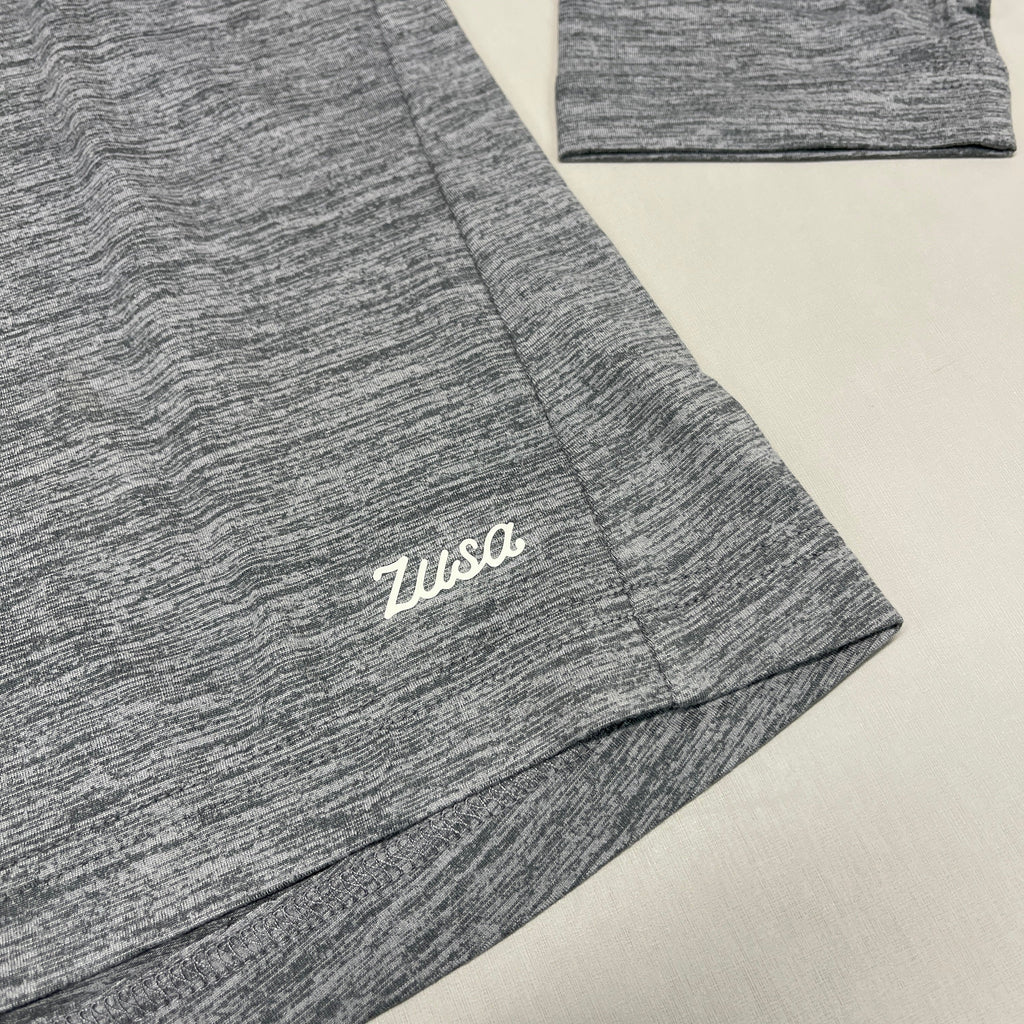ZUSA Pull Over Shirt Long Sleeve Brisk Quarter Zip Women's Sz M Charcoal Heather (New)