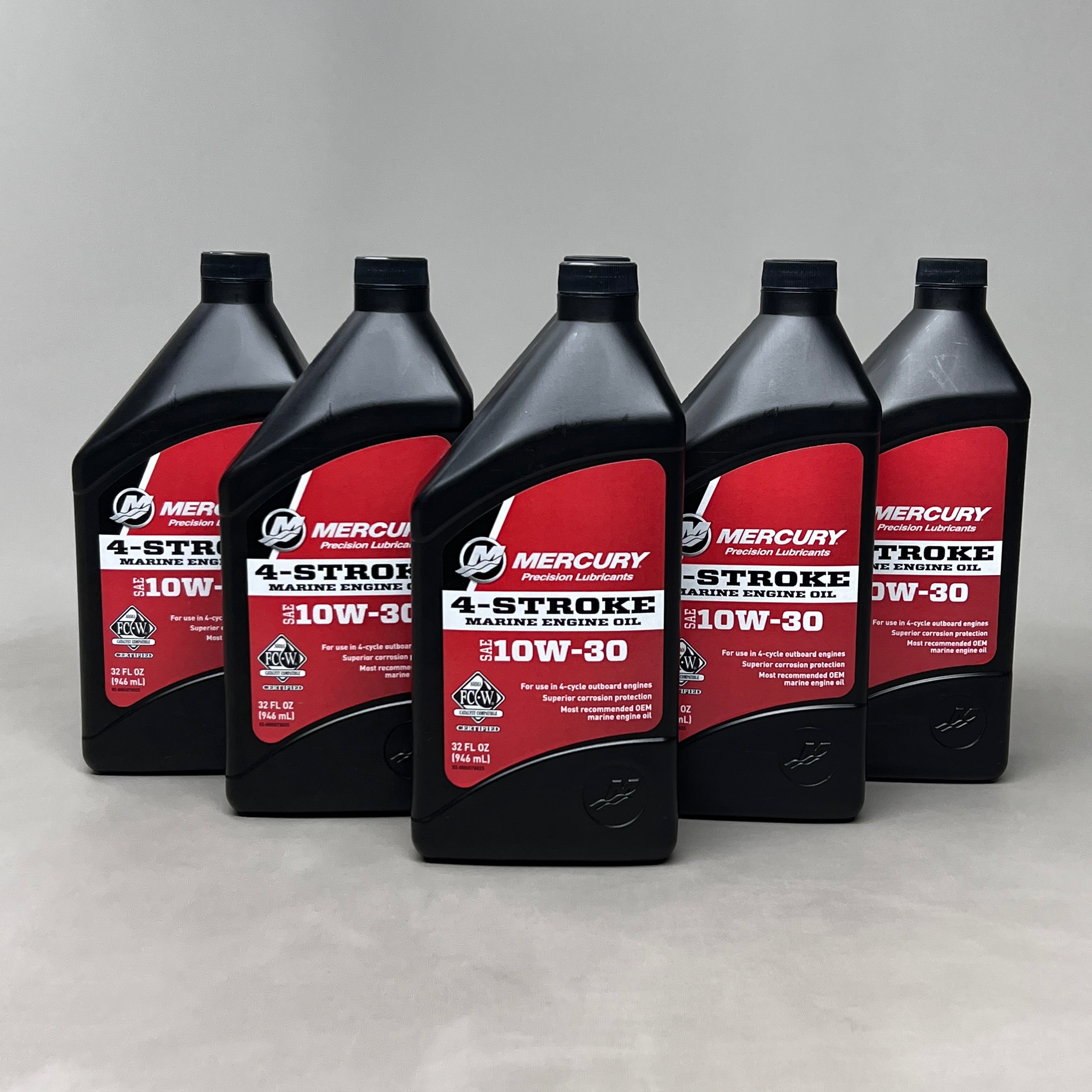 MERCURY (6 PACK) 4-Stroke Marine Engine Oil Sz 32 fl oz 10w-30 92-8M0078625