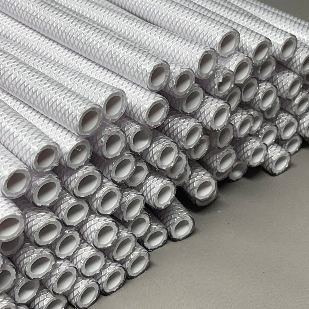Pack Of 100 Braided Water Line Tubing / Hoses .332 X .555 X 14.5 Long Made In USA (New)