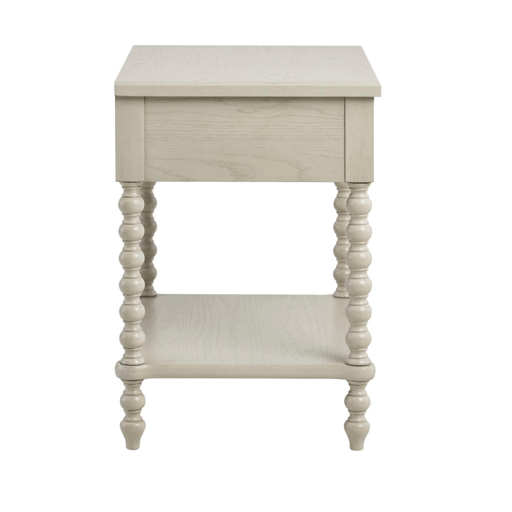 Nightstand With 1 Drawer And Turned Legs