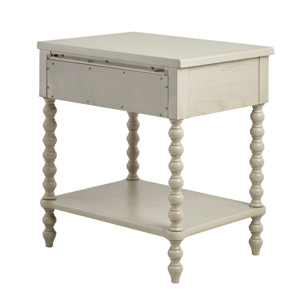Nightstand With 1 Drawer And Turned Legs