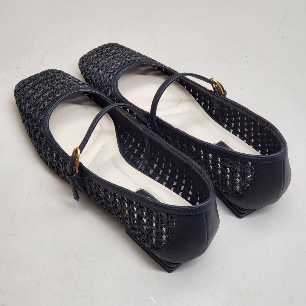 FRANCO SARTO L-Tinsley Mary Jane Women's Flat SZ M 9.5 Black