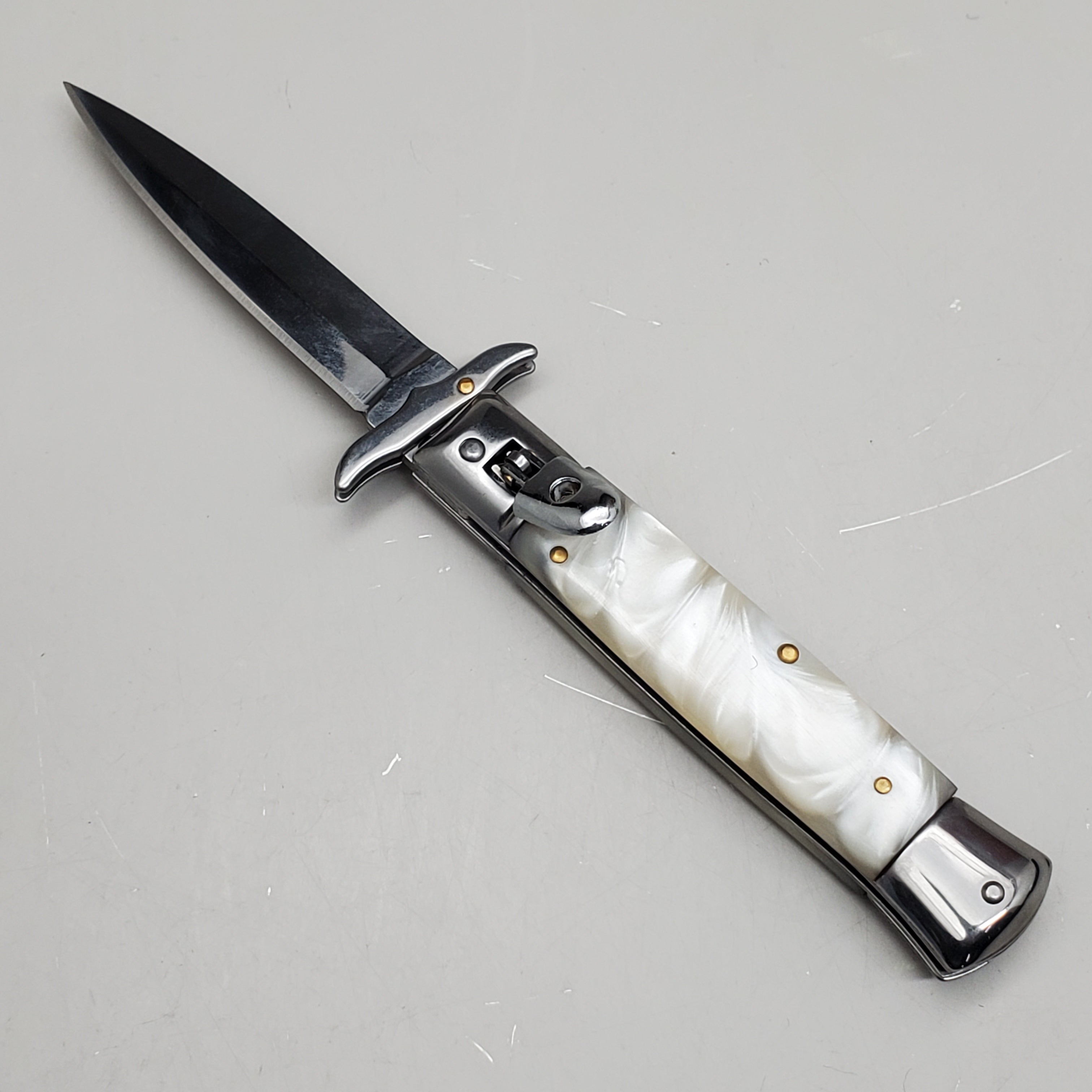 ZA@ ARMED FORCE TACTICAL 8” Handcrafted OTF Pocket Knife – Ivory ST-11WP