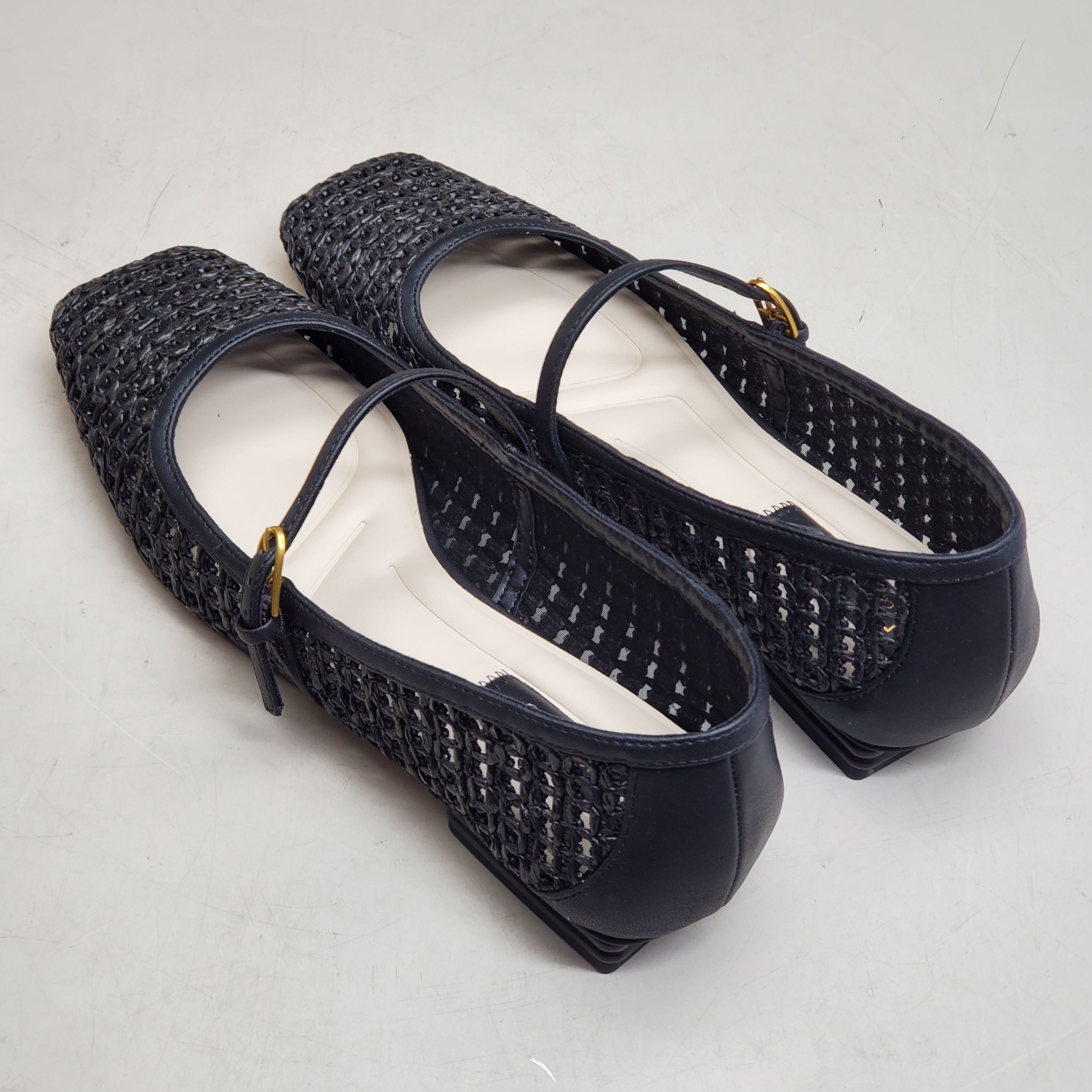 FRANCO SARTO L-Tinsley Mary Jane Women's Flat SZ M 7 Black