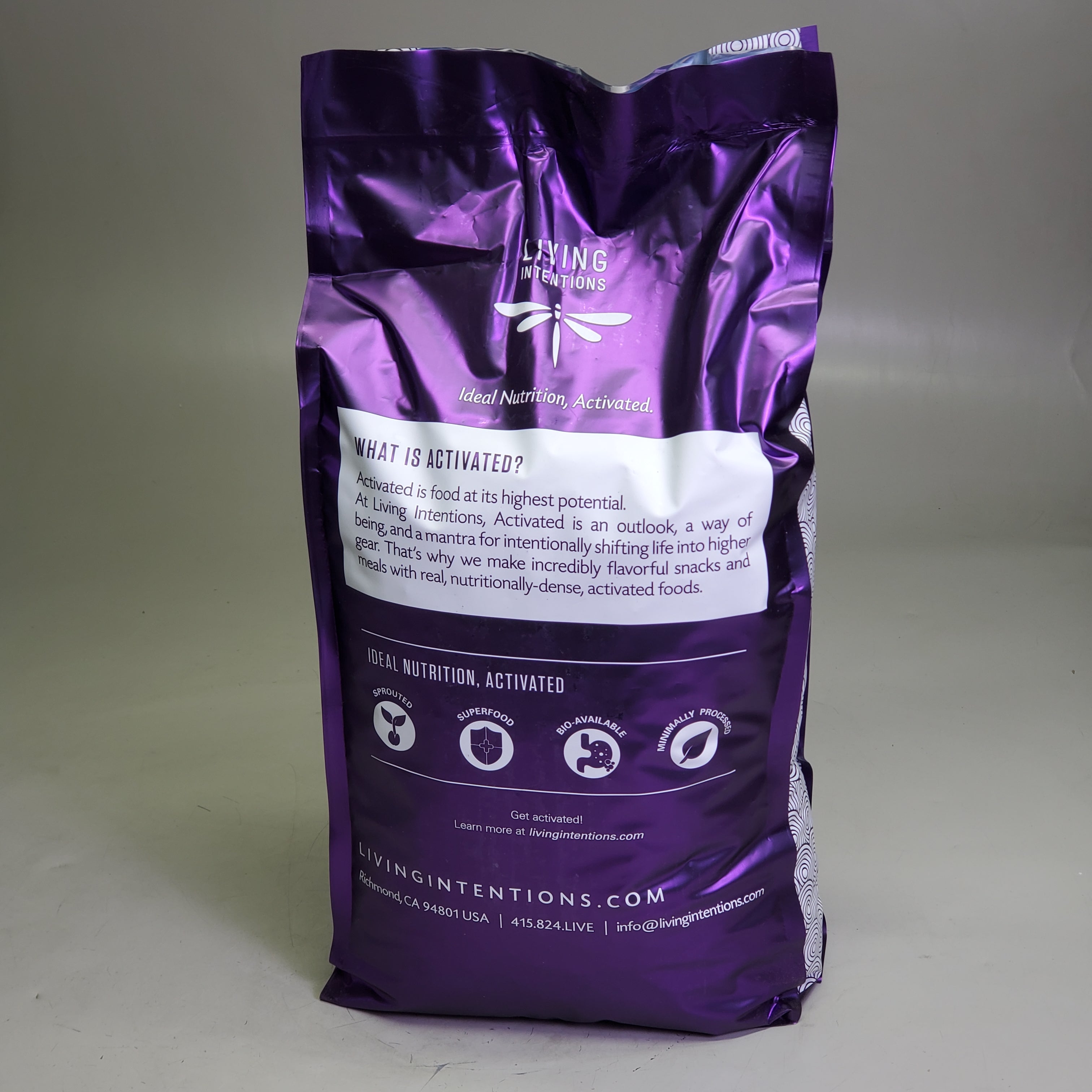 LIVING INTENTIONS Sprouted Almonds & Pistachios 15 Lbs Rosemary Garlic BB 09/25