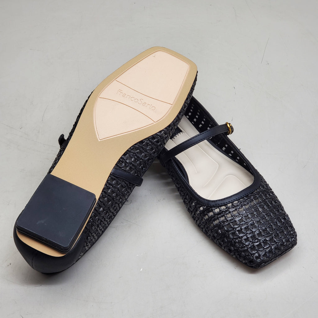 FRANCO SARTO L-Tinsley Mary Jane Women's Flat SZ M 9 Black