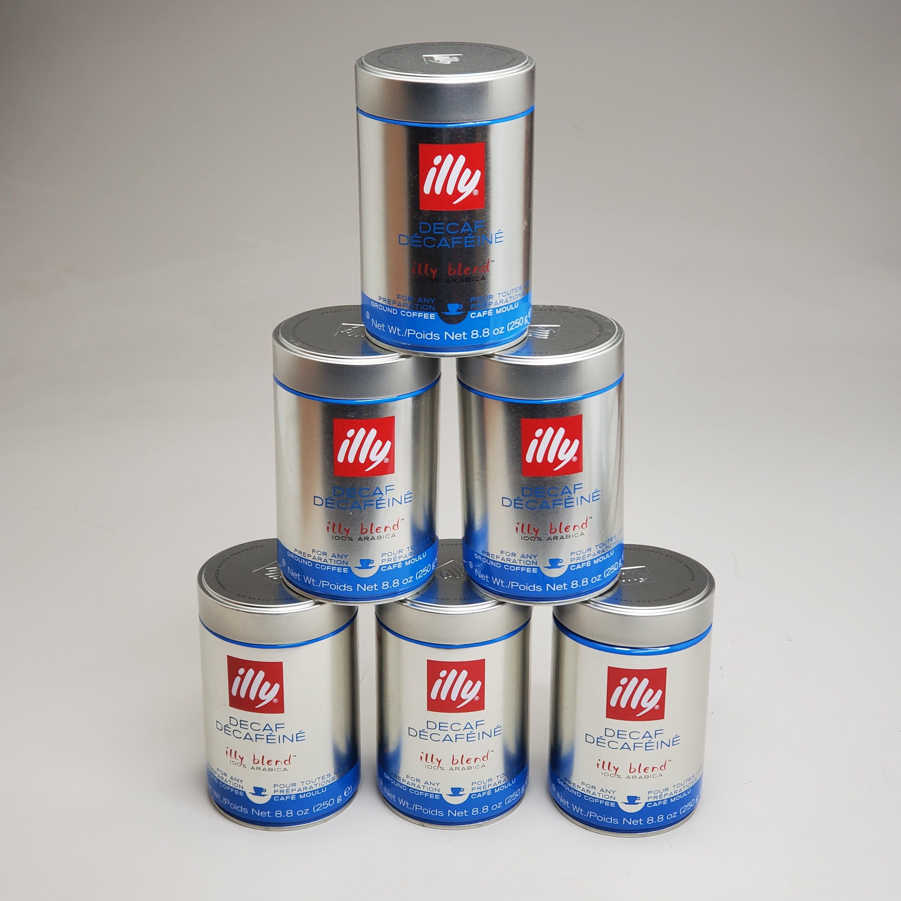 ILLY BLEND (6 PACK) Decaffeinated Roast Coffee Blend 100% Arabica 8.8oz Exp 6/25