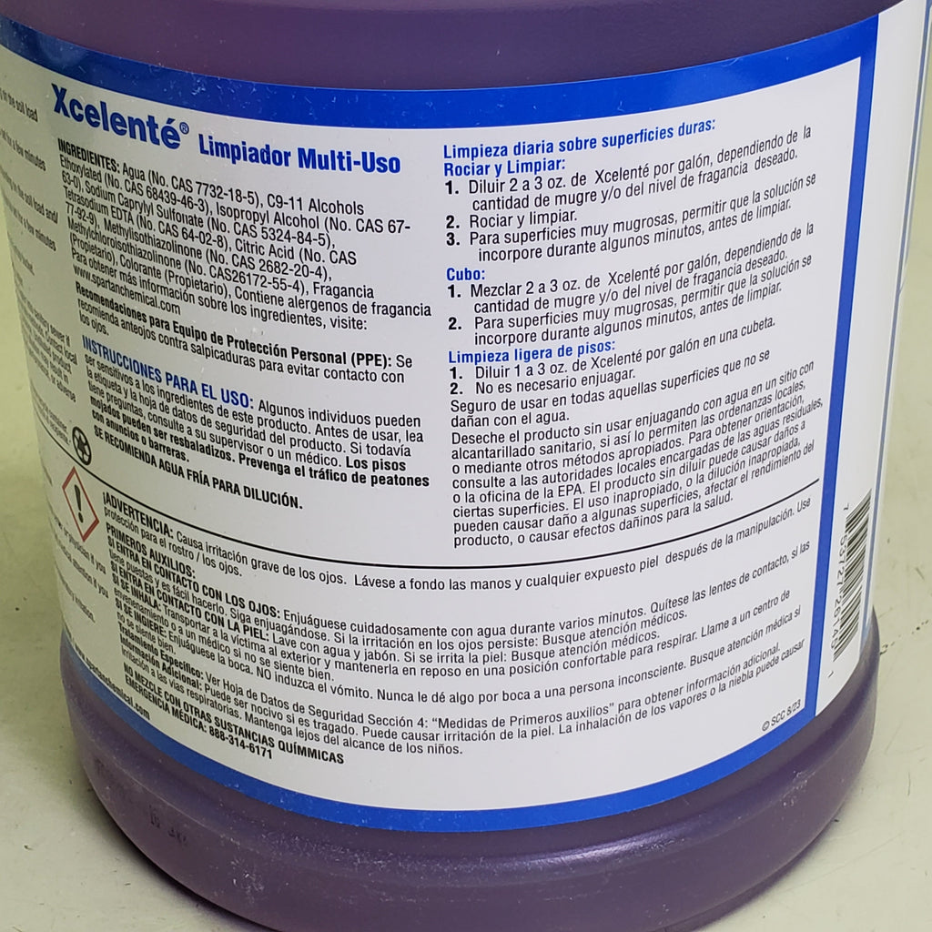 ZA@ SPARTAN Xcelente Multi-purpose Cleaner Long Lasting Fragrance 1 gal 0019