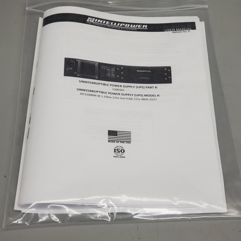 INTELLIPOWER Rugged UPS Extended Battery Backup Module 115Vac 60hz FA00365